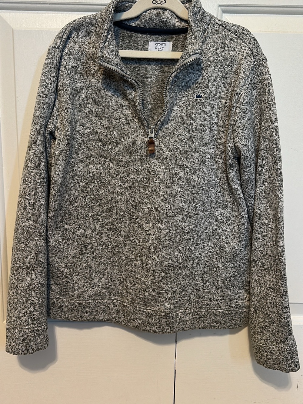 crown & ivy Men’s Heather Gray Half-Zip Pullover Sweater
